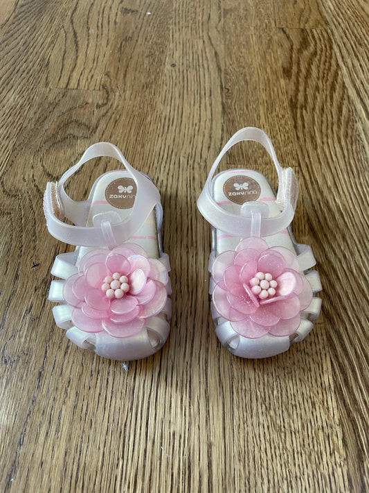 Zaxy Girls Pink/Flower Mary Jane Jelly Shoe size 7T