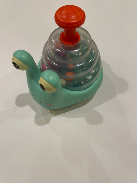 Snail push toy, lights up and balls move around inside