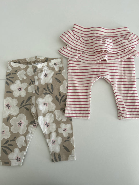 Carter's | Pants Bundle | Girls | Brown & Off White & Pink | 3 months