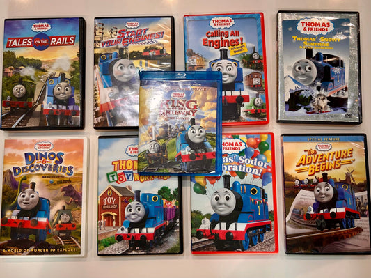 #32 Set of 9 Thomas the Train DVDs/Bluerays