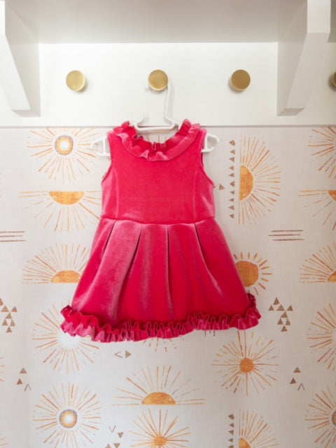 #12 Osh- kosh velvet pink 18 month old girl dress