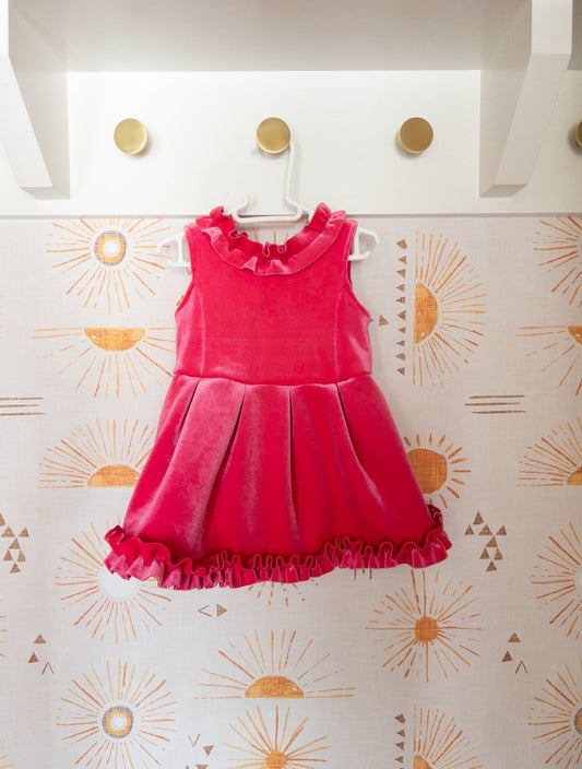 #151 Oshkosh girls 18mo velvet pink dress NWOT