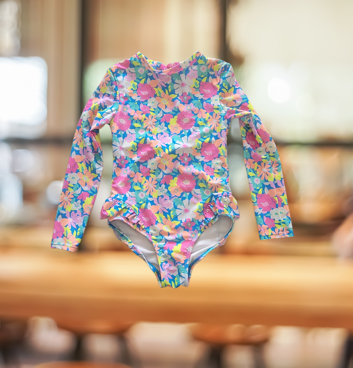 #59 Cat & Jack Bathing Suit Girls Size 8 Flowers with Tie Back