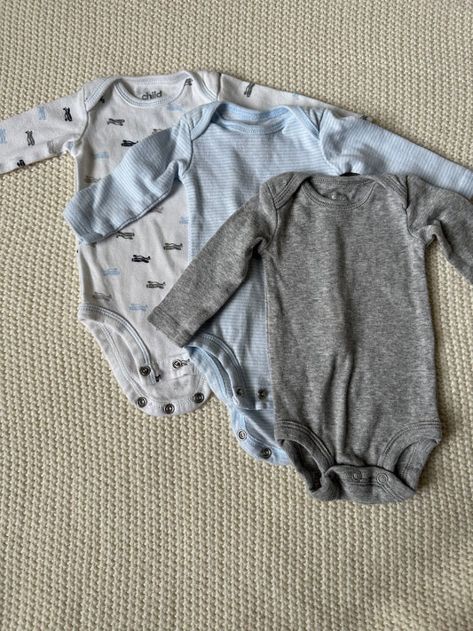 #146 Carter's Child of Mine L/S Bodysuit Set Boys Newborn NB