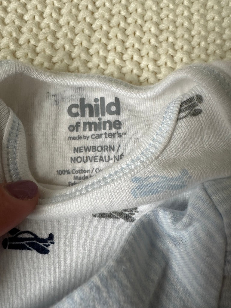 #146 Carter's Child of Mine L/S Bodysuit Set Boys Newborn NB