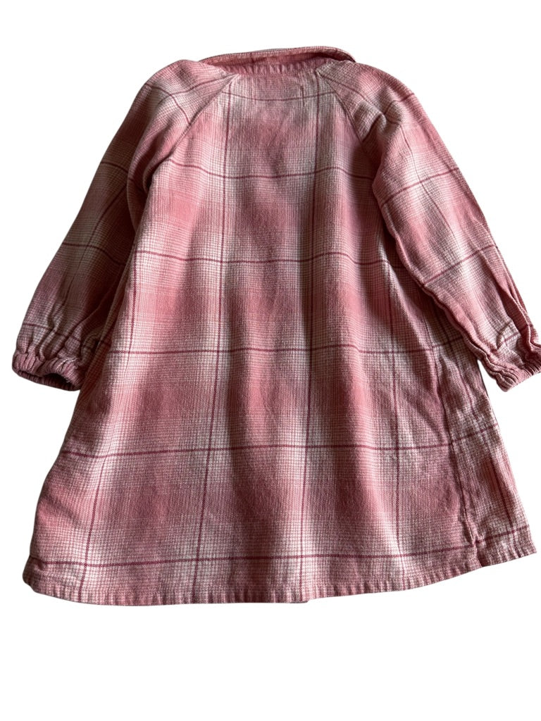 #146 Old Navy Pink Plaid Flannel Shirt dress Girls 3T