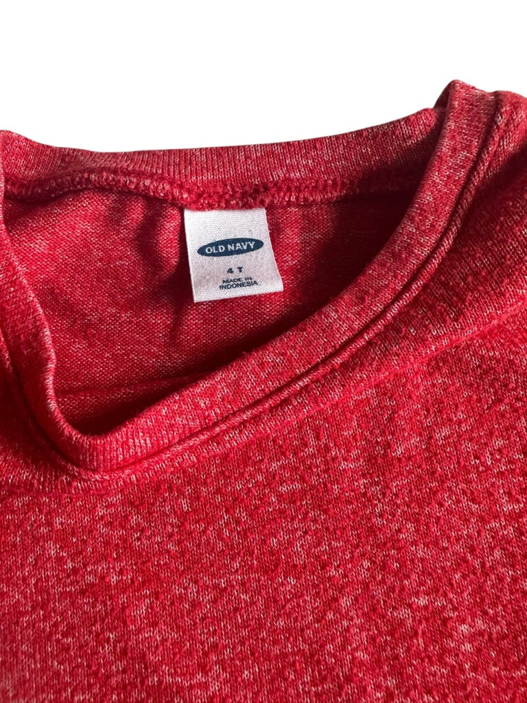 #146 Old Navy Red L/S Shirt Girls 4T