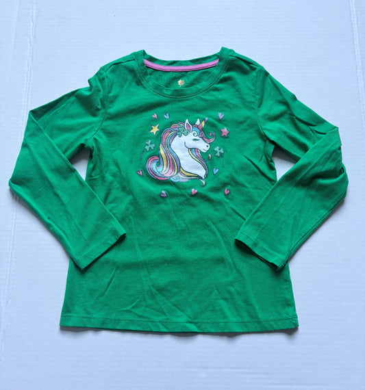 #154 Unicorn Long Sleeve Tee Girls 6 EUC