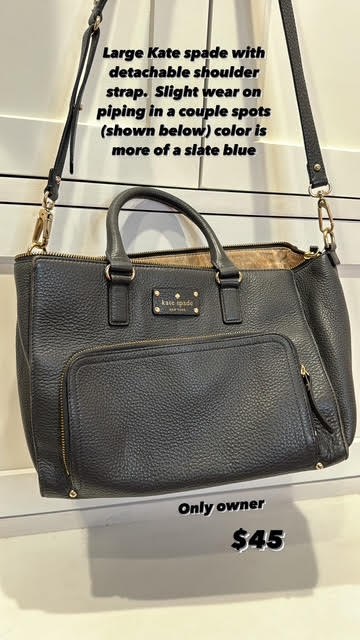 #44 Large Kate Spade slate blue REDUCED
