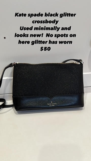 #44 Kate Spade black glitter crossbody REDUCED