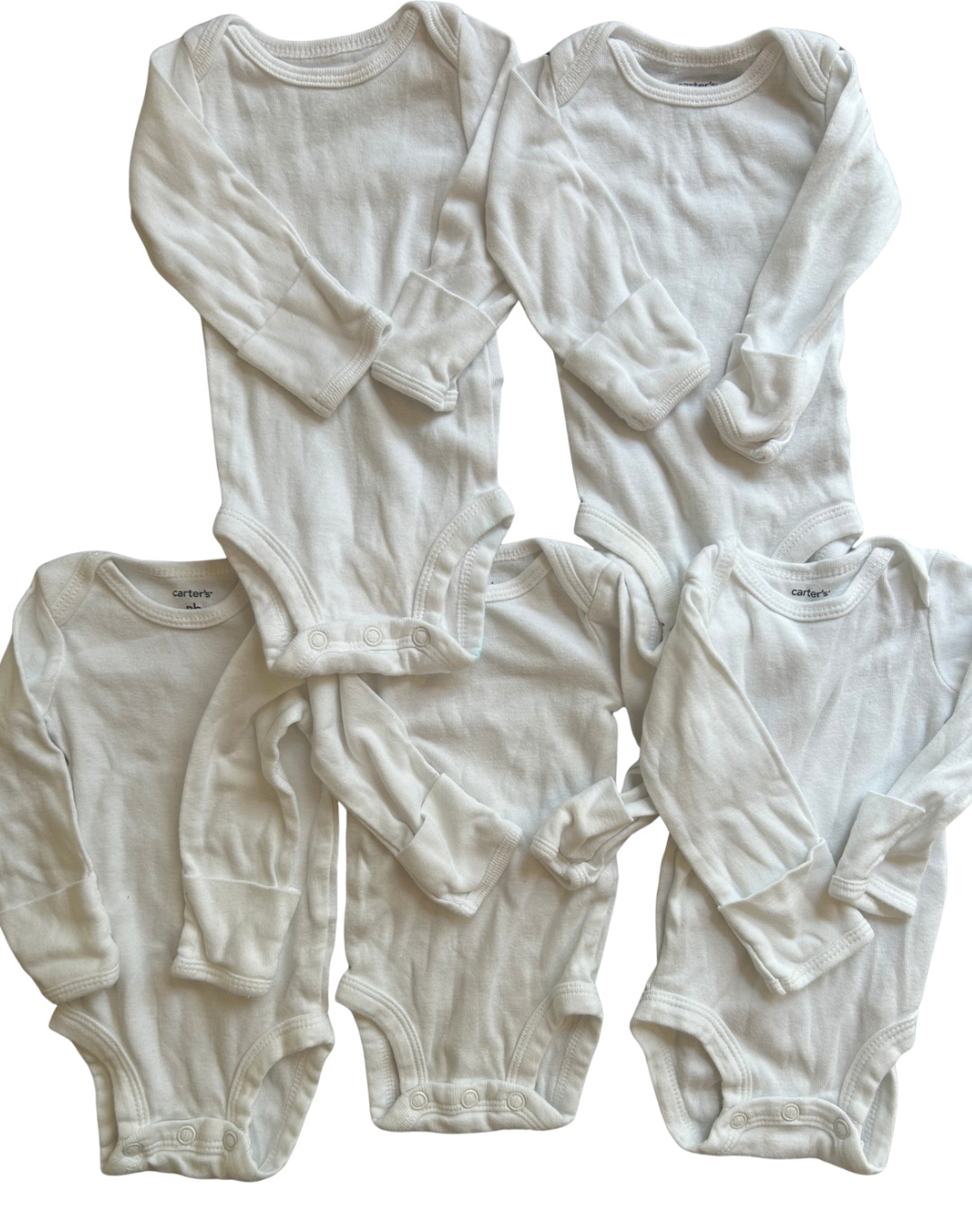 Seller #134 Carter's Long Sleeve White Onesie Bundle Gender Neutral Newborn