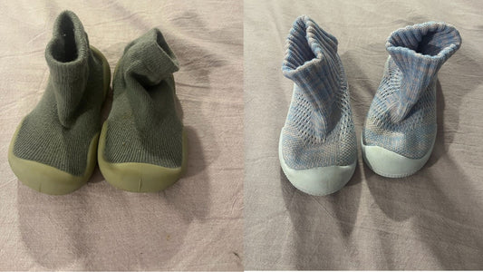 #211 REDUCED Size 5 Slipper Sock Shoes Set of 2