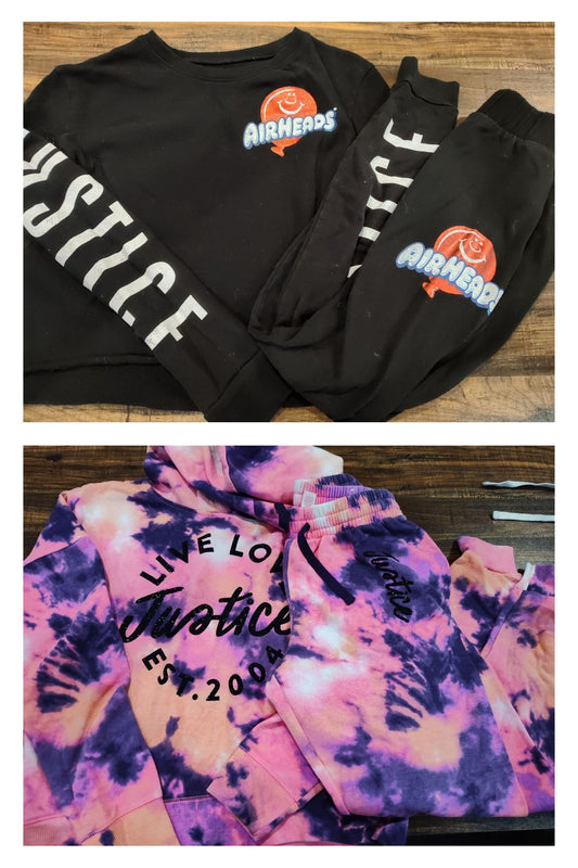 Seller 185:  Justice girl's outfits x 2 size 12 (tops 12/14)
