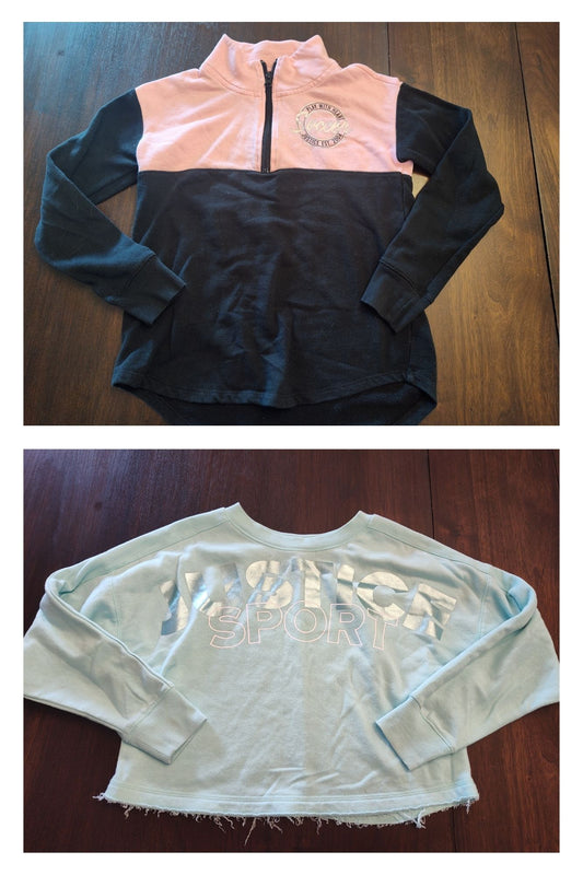 Seller 185:  Pair of Justice Sweaters Girls size 12