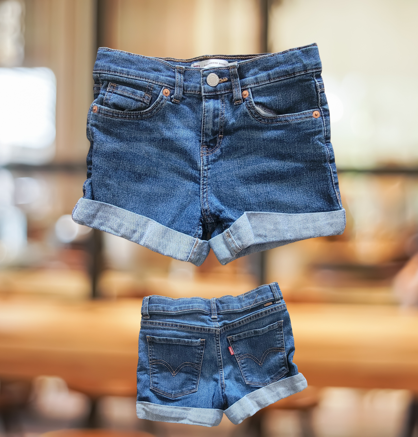 #59 Levis Cuffed Jean Shorts Girls Size 8
