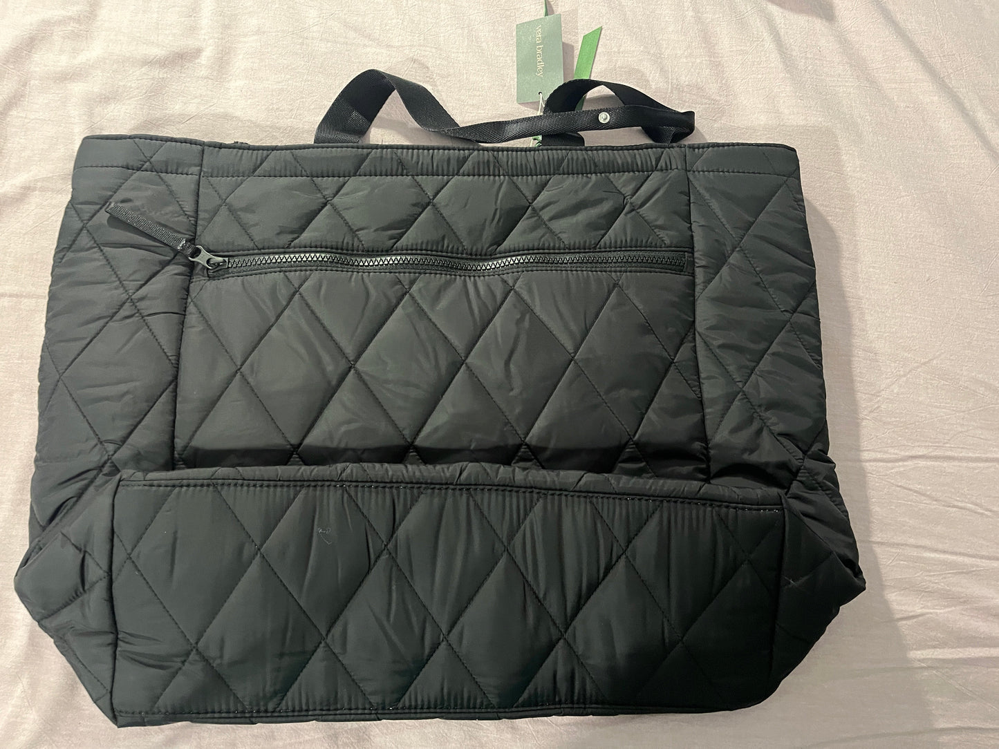 #211 REDUCED Vera Bradley Large  Black Quilted Insulated Tote NWT