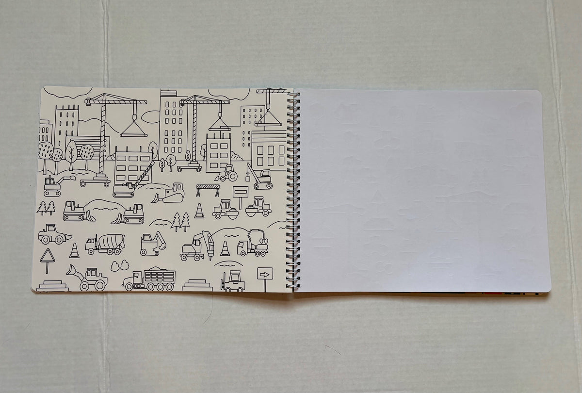#154 Vehicles Sticker and Coloring Book New