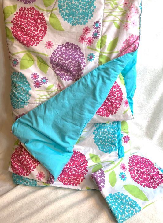 Seller #151 - REDUCED - Bedding - Twin Size Floral Comforter with Matching Pillowcase