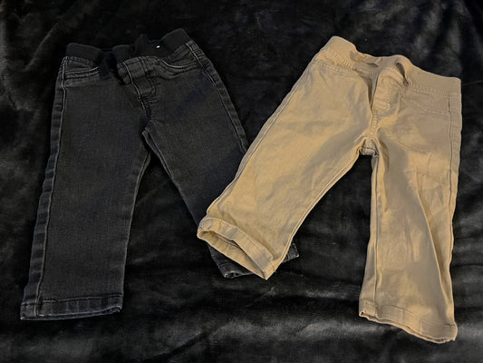 Black and Khaki Pants Set  - 18months