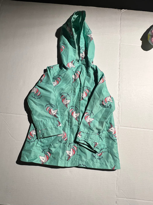 #100 Girls 2T Unicorn Raincoat