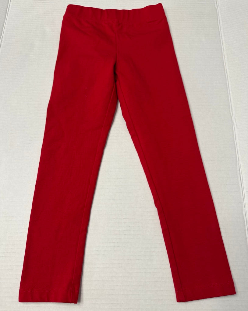 #146 Primary Red Leggings Girls 6 (fits more like 4-5)