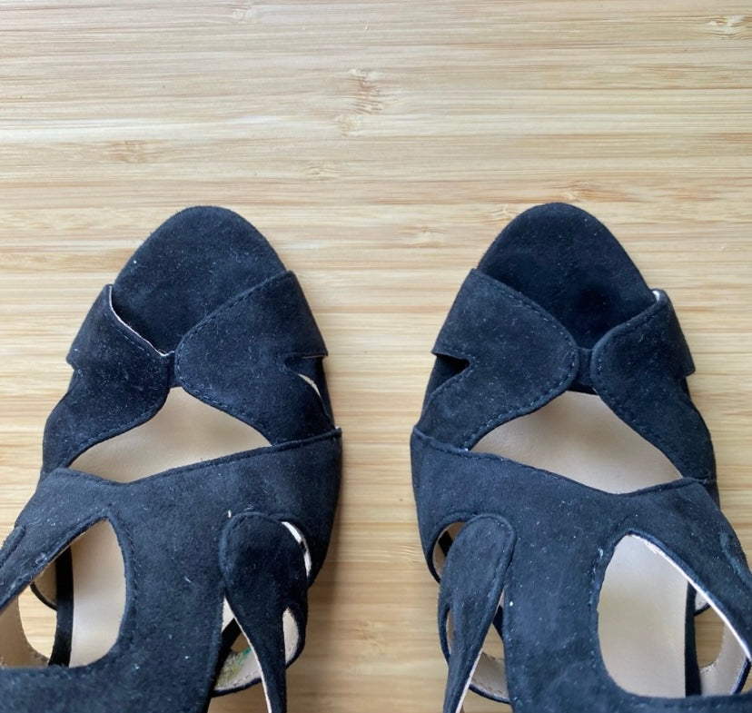 Zara strappy suede high heel sandals, Women's 6.5 (fits 6.5-7)