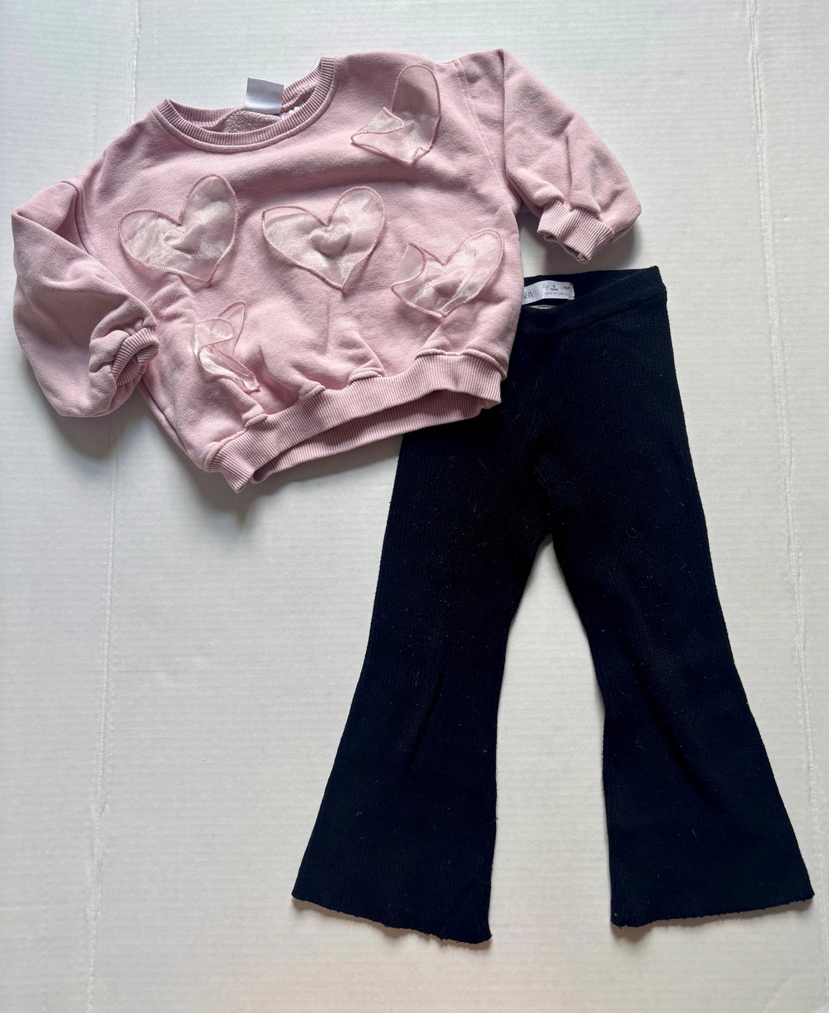 #154 Zara Sweatshirt and Flared Leggings Girls 3T VGUC